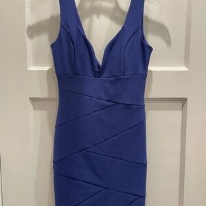 Windsor Royal Blue V-Neck Mini Dress